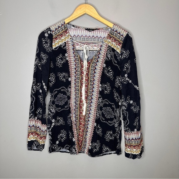 Blu Pepper boho print long sleeve blouse - Picture 1 of 7